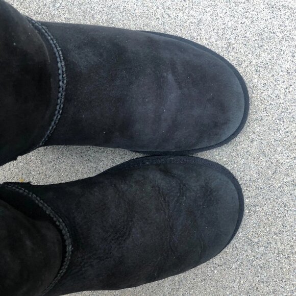 UGG Australia Classic Tall Boots Shoes W 8 Shearling Leather Black Shoes 5815 - Picture 5 of 8